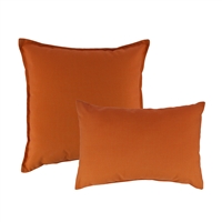Austin Horn Classics Sunbrella Canvas Tangerine Combo Outdoor Pillow`