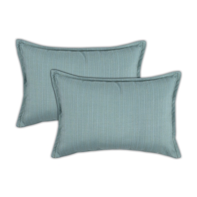 Austin Horn Classics Sunbrella Dupione Celeste Boudoir Outdoor Pillow (set of 2)