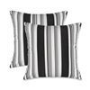 19-inch Square Outdoor/Indoor Zippered Pillow (Set of 2) by Austin Horn Classics - STRIPE BLACK