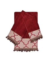 Austin Horn En'Vogue Ascot Ruby Red 3-piece Embellished Towel Set