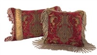 Sherry Kline China Art Red Combo Decorative Throw Pillows (Set of 2)