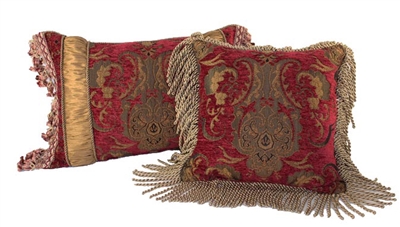 Sherry Kline China Art Red Combo Decorative Throw Pillows (Set of 2)
