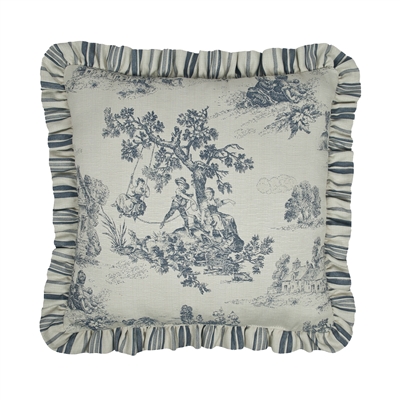 Austin Horn Classics Cosmopolitan Toile 18-inch Framed Pillow