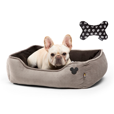 DisneyÂ® Mickey Mouse Rectangular Cuddler with Toy Bone, GREY, 24"x22"