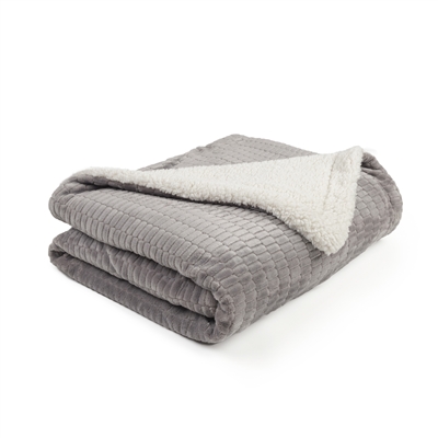 Sherry Kline Embossed Fur GREY 50x60 Throw Blanket