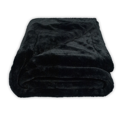 Sherry Kline Fairfax Black Faux Fur 50x60 Throw Blanket