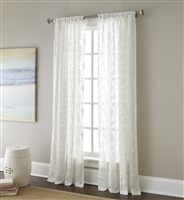 Sherry Kline Ferndale Luxury Grey Embroidered Sheer Curtain Panel Pair