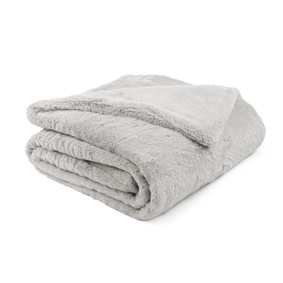Sherry Kline Faux Fur OYSTER 45x72 Reversible Throw Blanket