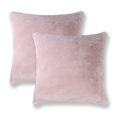 Sherry Kline Harrington Light Pink Reversible 20-inch Faux Fur Pillow (Set of 2)