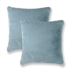 Sherry Kline Harrington Sky Blue Reversible 20-inch Faux Fur Pillow (Set of 2)