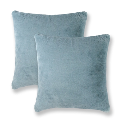 Sherry Kline Harrington Sky Blue Reversible 20-inch Faux Fur Pillow (Set of 2)