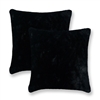 Sherry Kline Harrington Black Reversible 20-inch Faux Fur Pillow (Set of 2)