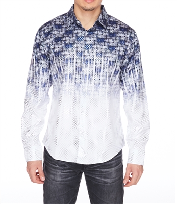 House of Lords Men's Long Sleeve Slim-fit Printed Shirt