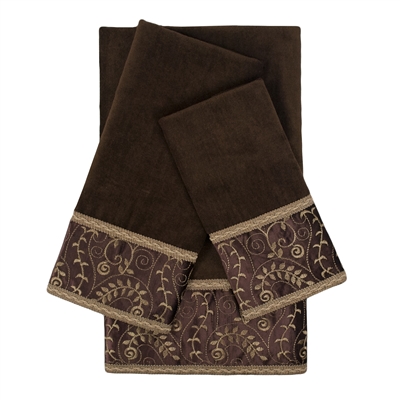 Sherry Kline Inspire Brown 3-piece Embellished Towel Set