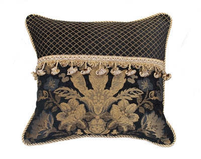 Austin Horn Classics Lismore Black Fancy Pieced 18-inch Square Pillow