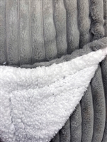 Olivia Quido Stripe/Sherpa Luxury Faux Fur 44"  x60" Throw Blanket