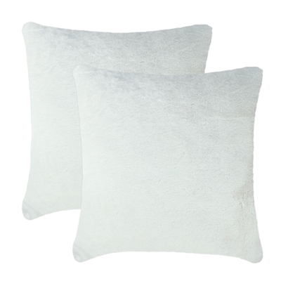 Olivia Quido Allure Ivory Luxury Faux Fur 24-inch Pillow 2-pack