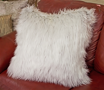 Olivia Quido Glam Mongolian Long Faux Fur 22-inch Pillow