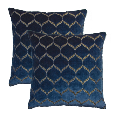 Olivia Quido Dazzle Luxury Cut Velvet 20-inch Pillow 2-pack