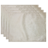 Olivia Quido Coventry Velvet Luxury Placemat 4-pack - Ivory