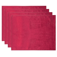 Olivia Quido Coventry Velvet Luxury Placemat 4-pack - Red