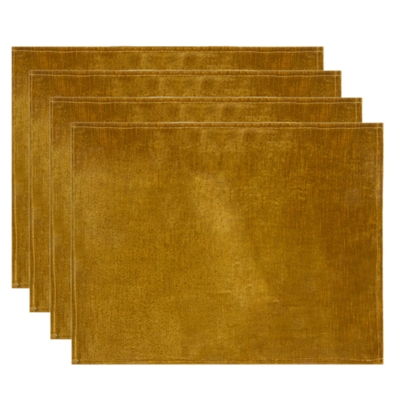 Olivia Quido Coventry Velvet Luxury Placemat 4-pack - Gold