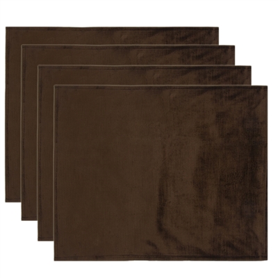 Olivia Quido Coventry Velvet Luxury Placemat 4-pack - Brown