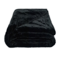Olivia Quido Luxury Faux Fur Black Throw Blanket