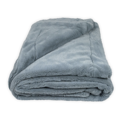 Olivia Quido Luxury Faux Fur Skyblue Throw Blanket