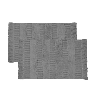 Olivia Quido Woven Loom Bath Rug 2-pack - Grey