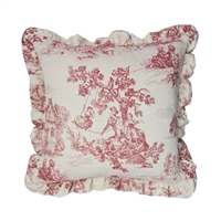 Olivia Quido Cosmopolitan Toile Red 20-inch Main Pillow