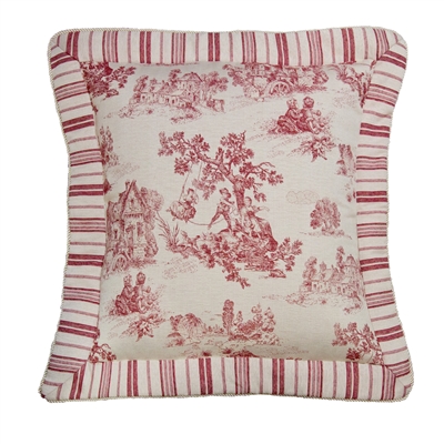 Olivia Quido Cosmopolitan Toile Red Main Euro Sham