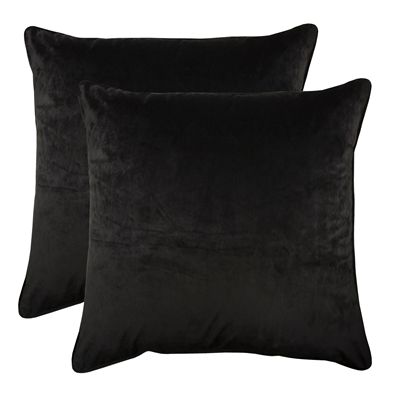 Olivia Quido Black 22-inch Velvet Pillow - 2pk