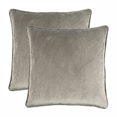 Olivia Quido Taupe Grey 22-inch Velvet Pillow - 2pk