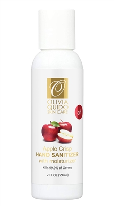 Hand Sanitizer with Moisturizer APPLE CRISP Gel, 2 Fluid Ounce (59 ml) by O Skin Care -  Family Pack (Pack of 12)