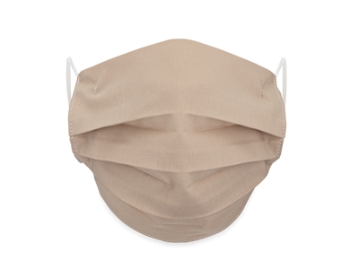 Washable 4-Layer Cotton Pleating Face Covering with Filter Pocket (Pack of 3) - TAUPE
