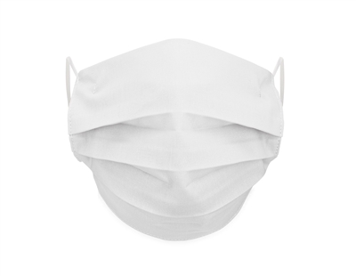 Washable 4-Layer Cotton Pleating Face Covering with Filter Pocket (Pack of 3) - WHITE