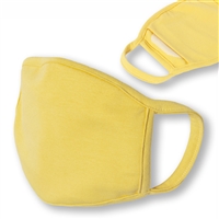 Washable 3-Layer YELLOW Jersey Cotton Face Covering with Filter Pocket (Pack of 3)