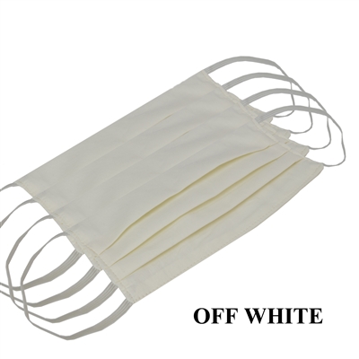 Washable Cotton Face Covering (Earloop) - OFF-WHITE (Pack of 6)