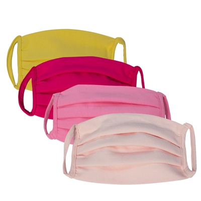 Washable Jersey Cotton Pastel Color Face Covering with Bias (Earloop) - in 4 Colors (Pack of 3)