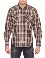 Rodeo Clothing Men's Printed Dress Shirt Long Sleeve (Plaid)