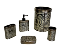 Sherry Kline Zebra Brown Print Bath Accessory 5-piece Set