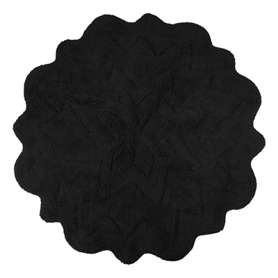 Sherry Kline Tufted Petals Black 32-inch Bath Rug
