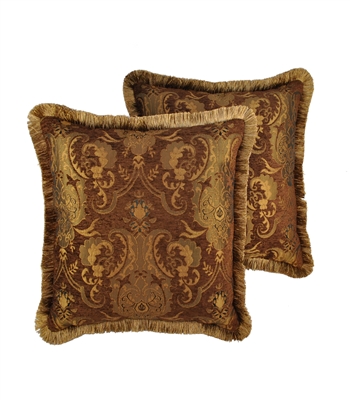 Sherry Kline China Art Brown 20-inch Decorative Throw Pillows (Set of 2)