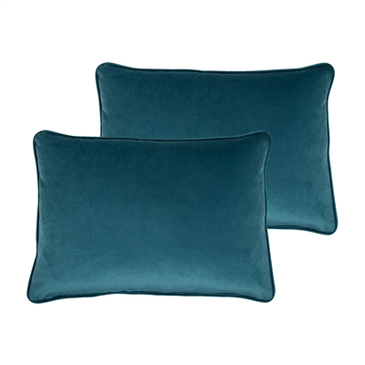 Sherry Kline Richmond Velvet Medium Blue Boudoir Pillow (set of 2)