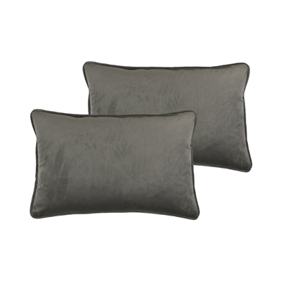 Sherry Kline Richmond Velvet Medium Gray Boudoir Pillow (set of 2)