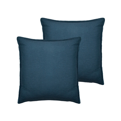 Sherry Kline Lombard Linen Blue Reversible 20-inch Decorative pillow (set of 2)