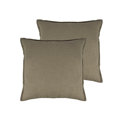 Sherry Kline Lombard Linen Ecru Reversible 20-inch Decorative pillow (set of 2)