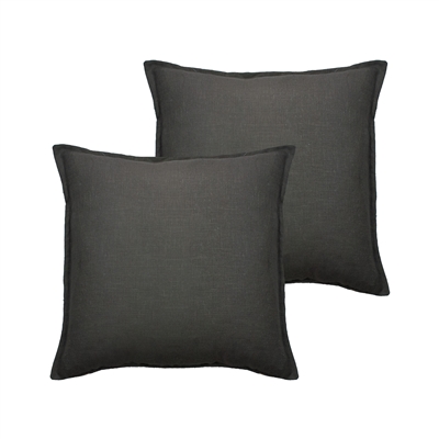 Sherry Kline Lombard Linen Graphite Reversible 20-inch Decorative pillow (set of 2)