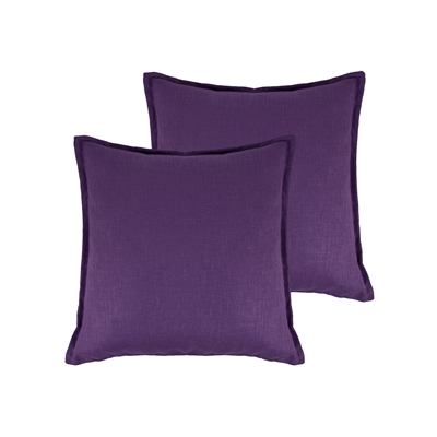 Sherry Kline Lombard Linen Purple Reversible 20-inch Decorative pillow (set of 2)